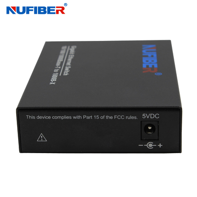 Convertidor del interruptor de Ethernet de la fibra del gigabit con el puerto de la fibra 2 Rj45 1