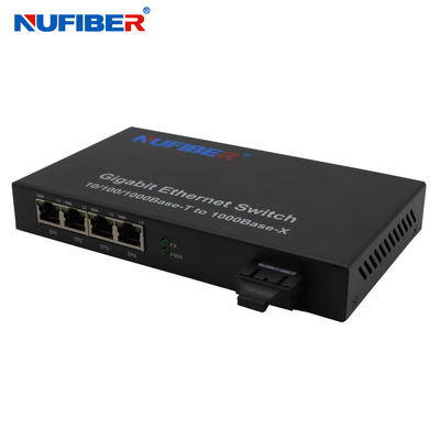 interruptor de Ethernet de la fibra del SC de 1310nm los 20km de pocas calorías con el puerto 4 Rj45