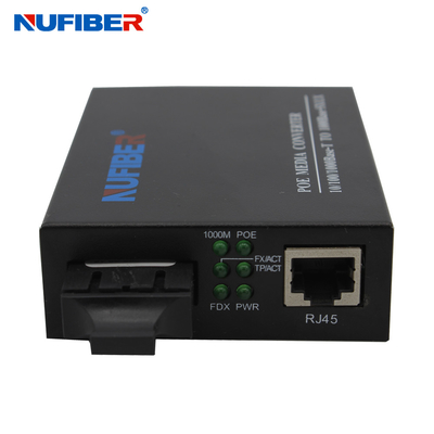 SC dual de la fibra del gigabit RJ45 al medios convertidor POE 30w para la cámara IP del CCTV