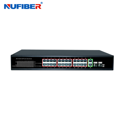 Interruptor Unmanaged POE 4 de la fibra de Ethernet del ODM del gigabit 8 16 24 puertos 10/el 100M 48V