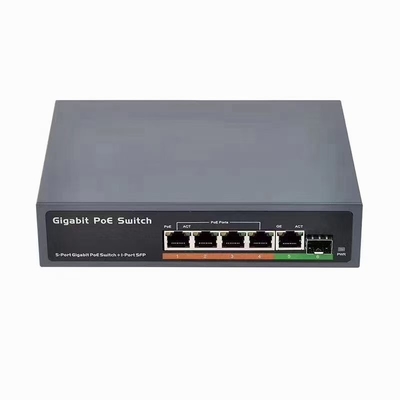 Interruptor de red elegante de IEEE802.3af/at 4POE 1SFP 1Uplink para la cámara IP del CCTV