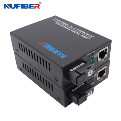 Convertidor el 10/100/1000M SC 1310nm/1550nm de Simplex Single Mode de los medios del gigabit de Nufiber
